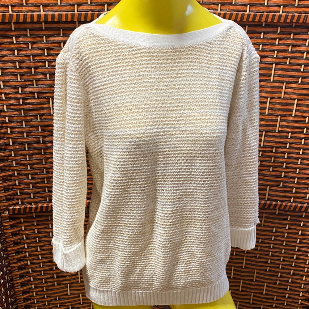 Karen Scott Textured Cream Sweater Size Small